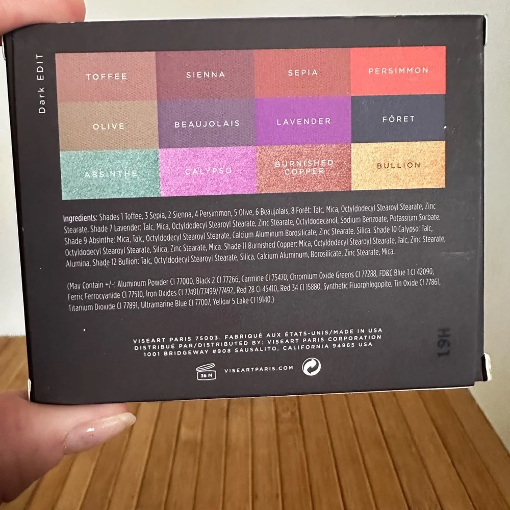 Viseart Dark Edit Eyeshadow Palette - Purple, Red, Gold